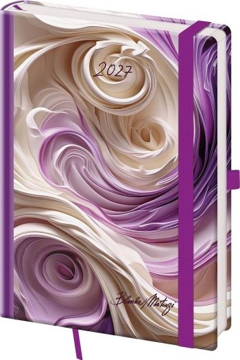 Týdenní diář A5 Vario - Matragi Violet s gumičkou - DVR422-29-27