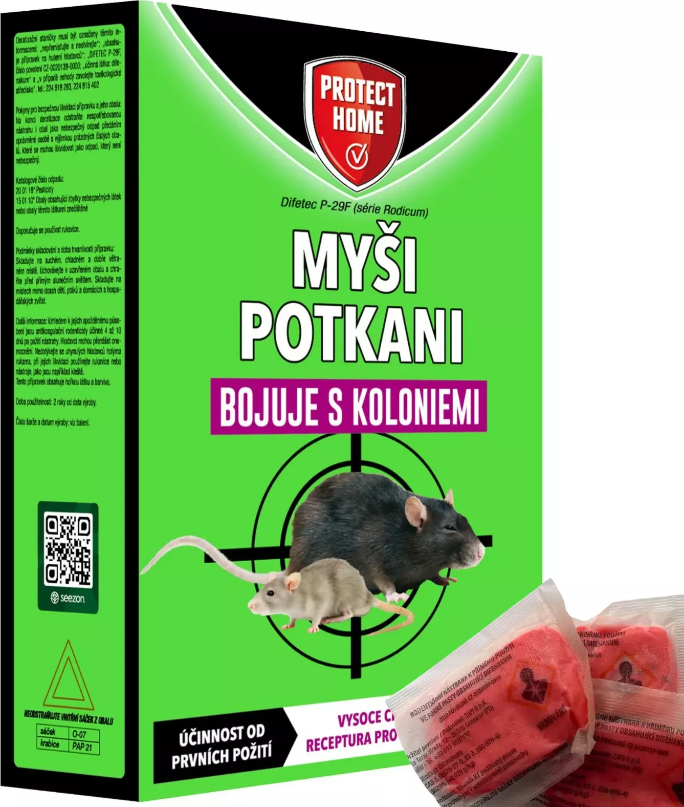 Jed na myši a potkany Difetec 150g Vyhubí celé kolonie