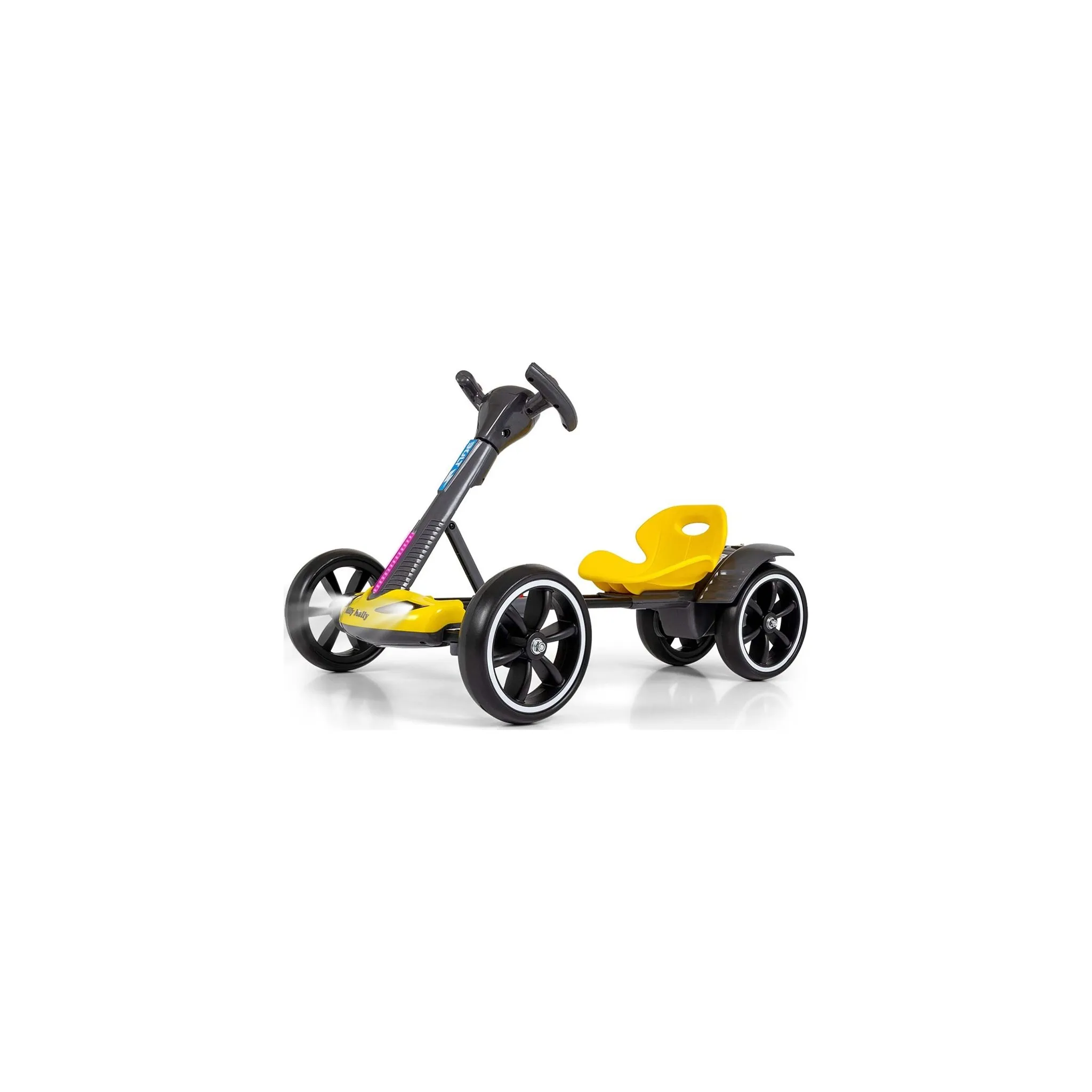 Fotografie 1 - Dětské šlapadlo Milly Mally Gokart Bolt elektrická motokára s LED efekty žlutá