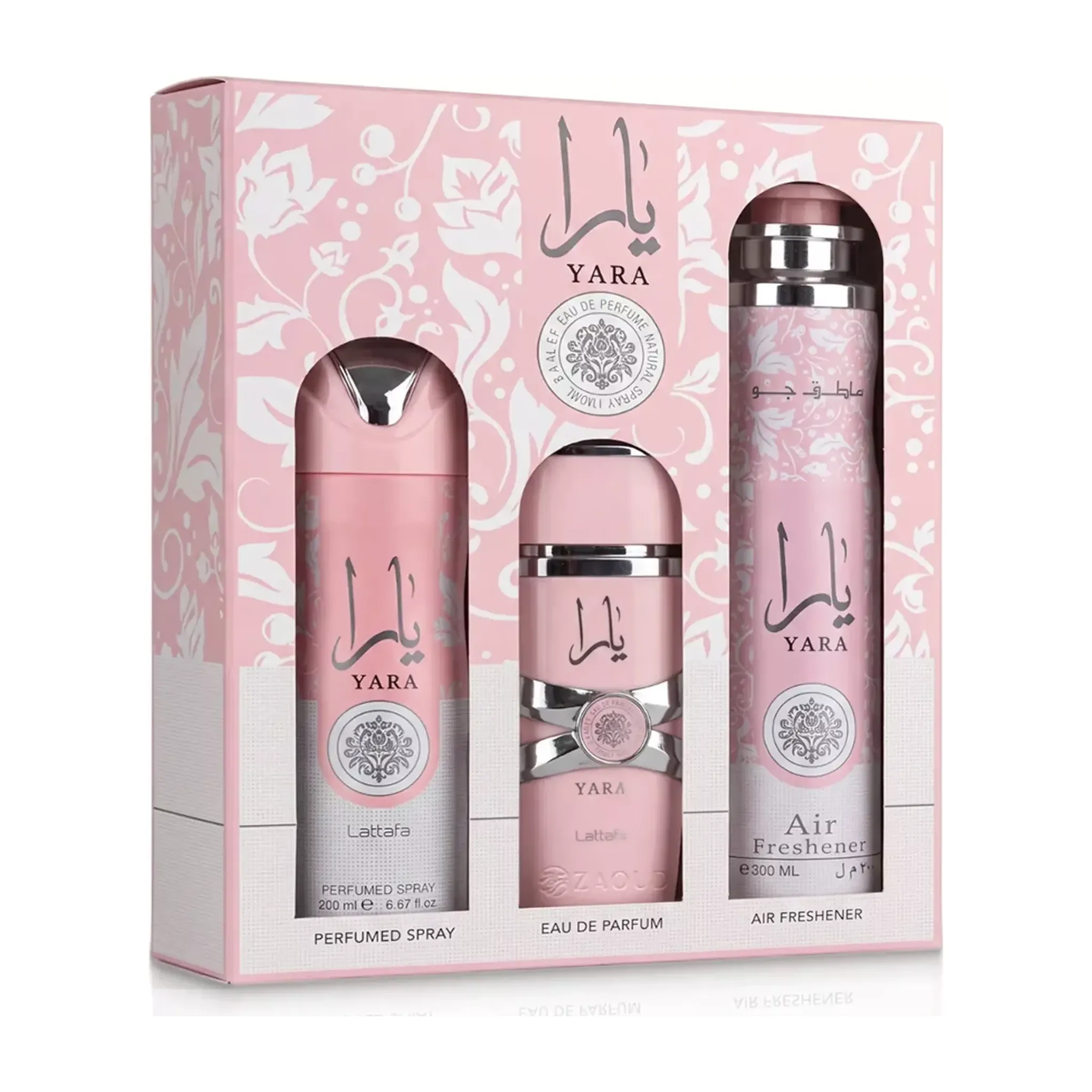 Fotografie 1 - Dámský parfém Lattafa Yara W EDP 100 ml + deosprej 200 ml + osvěžovač vzduchu 300 ml