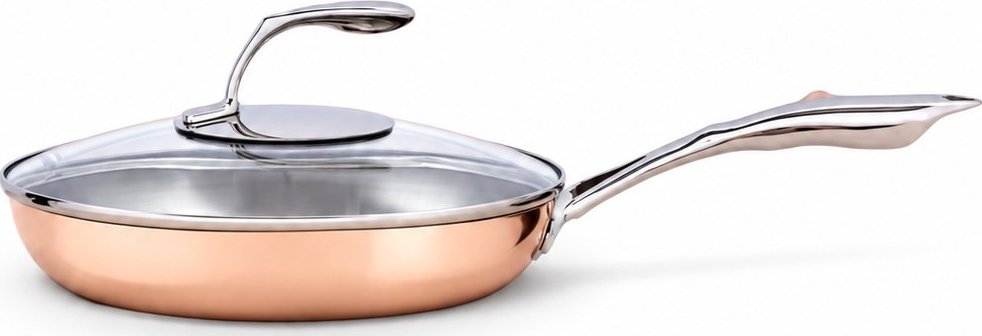 Měděná pánev Tupperware T Profi 24 cm se skleněnou poklicí