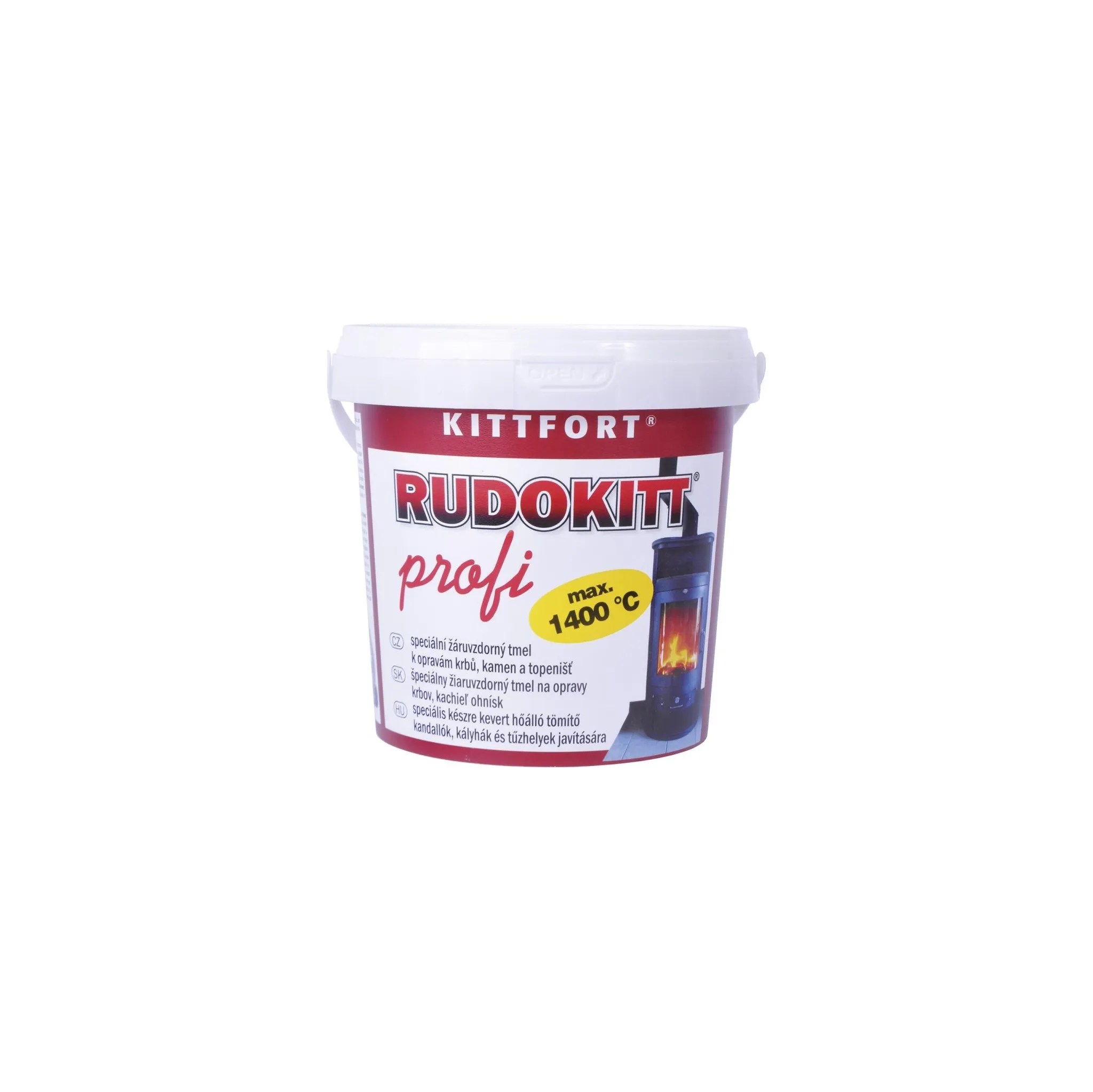 Fotografie 1 - Tmel Kittfort Rudokitt Profi žáruvzdorný šedý/černý 1,8 kg