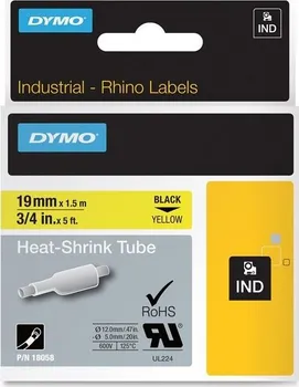 Průmyslový kabel Speciální D1 páska - RHINO - plochá smršťovací bužírka D1 19mm x 1,5m, černá na žluté