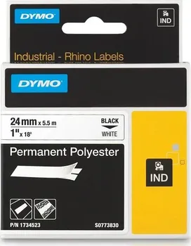 Speciální profi D1 páska - RHINO - permanentní polyesterová páska D1 24 mm x 5,5 m, bílá