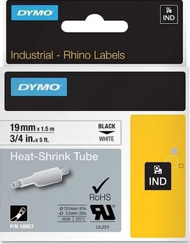 Průmyslový kabel Speciální D1 páska - RHINO - plochá smršťovací bužírka D1 19 mm x 1,5 m, černá na bílé