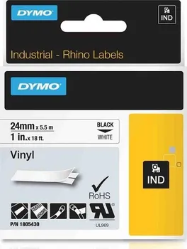 Pásek do tiskárny Speciální profi D1 páska - RHINO - vinylová páska 24 mm x 5,5 m, černá na bílé