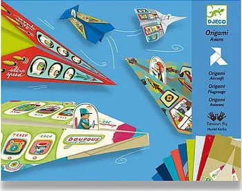 Vodová barva Origami sada Djeco - Letadla pro kluky