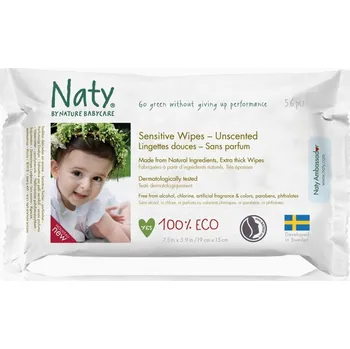 ECO vlhčené ubrousky Naty Nature Babycare bez vůně - pro citlivou pokožku (56 ks