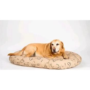 Pelíšek pro psa Samohýl Kost béžovo/černý polštář ovál