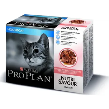 Krmivo pro kočku Purina Pro Plan Cat Housecat Nutrisavour Salmon, 10 x 85 g