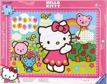 Puzzle Ravensburger Rámové puzzle Hello Kitty na jarmarku, 31 dílků