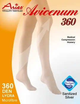 Dámské punčochy Avicenum 360 - zdravotní stehenní punčochy se špicí / bez, lem, Sanitized - ARIES, a. s.