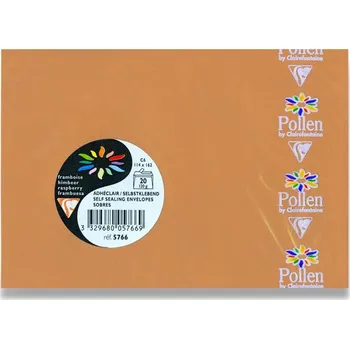 Clairefontaine Barevná obálka samolepicí C6 20 ks, sytě oranžová