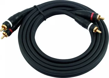 Audio kabel Kabel 2x 2 Cinch zástrčky, červená/černá, se zemí, 1,5m