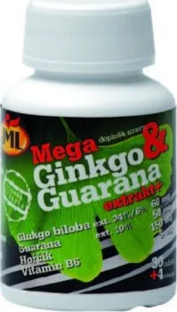 Přípravek na podporu paměti a spánku JML Mega Ginkgo Guarana+ cps.34(Gink+Guar+Mg+B6)