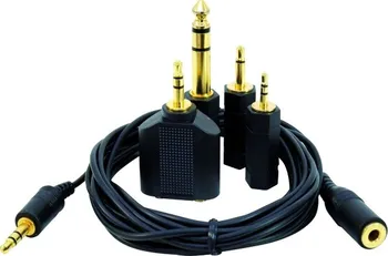 Příslušenství pro sluchátka Sluchátkový prodlužovací kabel 3 m + set redukcí