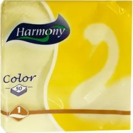 Papírový ubrousek Ubrousky HARMONY Color 33x33cm, 1-vrstvé žluté, 50ks