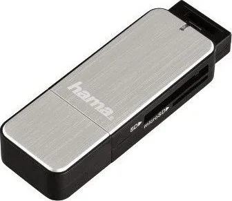 Čtečka paměťových karet Hama USB 3.0 stříbrná (123900)