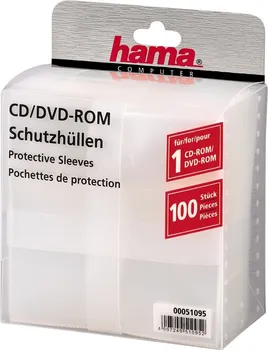 HAMA Ochranný obal pro CD/DVD 100 ks/bal transparentní