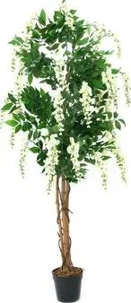 Umělá květina Wistaria, bílá, 150cm