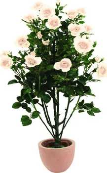 Umělá květina Růžový keř, krémová, 86 cm