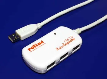 USB hub USB hub 2.0 4 porty s aktivním prodlužovacím adaptérem 12m, bílý