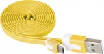 Kabel USB 2.0 A/M - micro B/M 1m žlutý