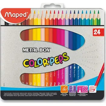 Pastelka Maped Color´Peps Metal Box 24 ks