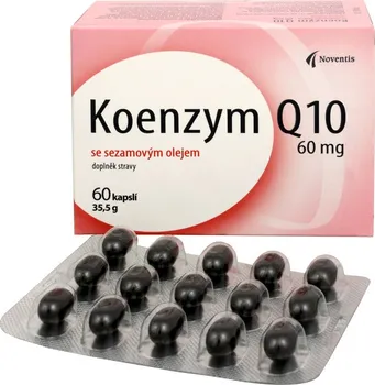 Přírodní produkt Noventis Koenzym Q10 60 mg se sezamovým olejem 60 cps.