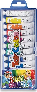 Vodová barva Toy Color temperové barvy tuba 7,5 ml set 12 barev