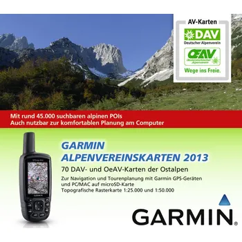 Mapový podklad pro GPS navigaci Garmin digitální mapy Alpenverein pro GPS 