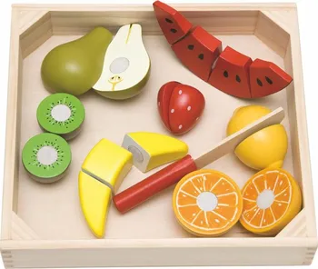 Dřevěná hračka Woody Krájení na prkénku ovoce s melounem