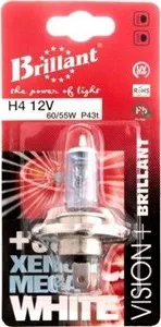 Autožárovka Autožárovka Brillant 12V H4 60/55W P43t +30% Xenon Mega White