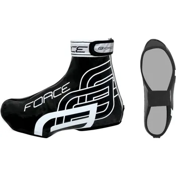 Cyklistické oblečení Force Rainy návleky treter černé