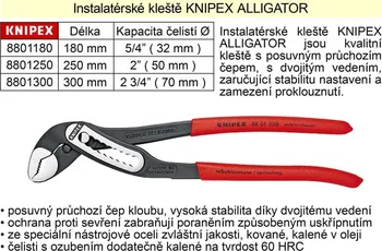 Kleště Instalatérské SIKO kleště Knipex Alligator, 250 mm