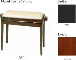 Stolička klavírní Discacciati 105R/32/30E mahagon mat/černý vinyl