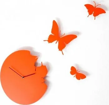 Hodiny Diamantini a Domeniconi Butterfly oranžové 40 cm