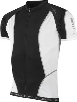 cyklistický dres Force T12 dres černý/bílý
