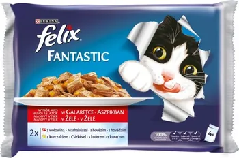 Krmivo pro kočku Purina Felix Fantastic kapsička s hovězím a kuřetem v želé