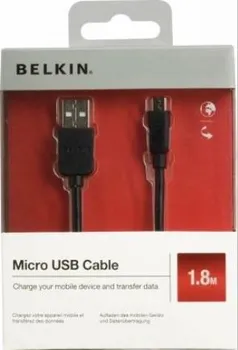 Příslušenství pro čtečku elektronické knihy Belkin Charge/Sync cable USB-a/micro USB, 1.8m, Black