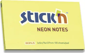 Samolepící bloček Samolepicí bloček Hopax Neon Stick Notes - 76×127 mm, žlutý