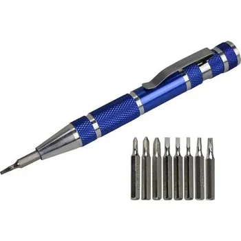 Šroubovák Mini šroubovák 9v1 s bity PH00,PH0,PH1,SL1/16",SL3/32",SL5/64",TORX6,7,8