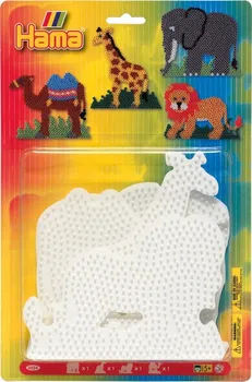 Dětské navlékací korálky Hama Podložky slon, žirafa, velbloud, lev 4 ks