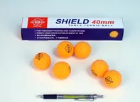 Míčky na stolní tenis SHIELD 4cm bezešvé oranžové 6ks 