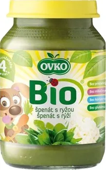 Dětská výživa špenát s rýži OVKO 190g - BIO