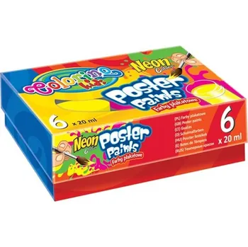 Vodová barva Colorino 42628PTR temperové barvy svítící ve tmě, 6 barev