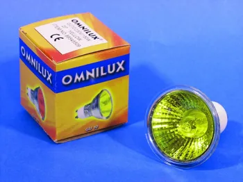 Žárovka 230V/50W GU-10 25° Omnilux, žlutá