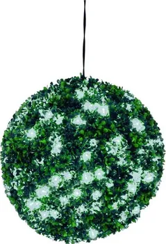 Umělá květina Zimostráz koule, 200 bílých LED diod, 3000K, d=40 cm