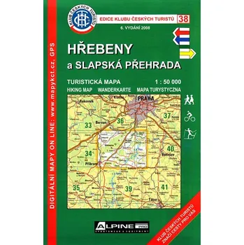 KČT 38 Hřebeny a Slapská přehrada 1:50 000