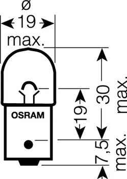 Autožárovka OSRAM 12V R5W (BA15s) 5W standard (10ks)